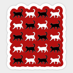 Funny Black and White Cats Cat Lover Gift Sticker